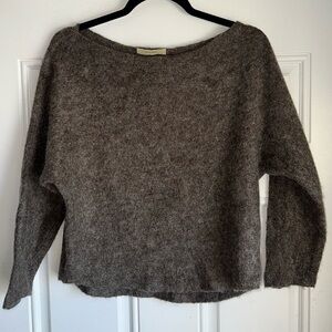 DES‎ PRES KNITWEAR BROWN WOOL SWEATER SIZE L LARGE PULLOVER boat neck